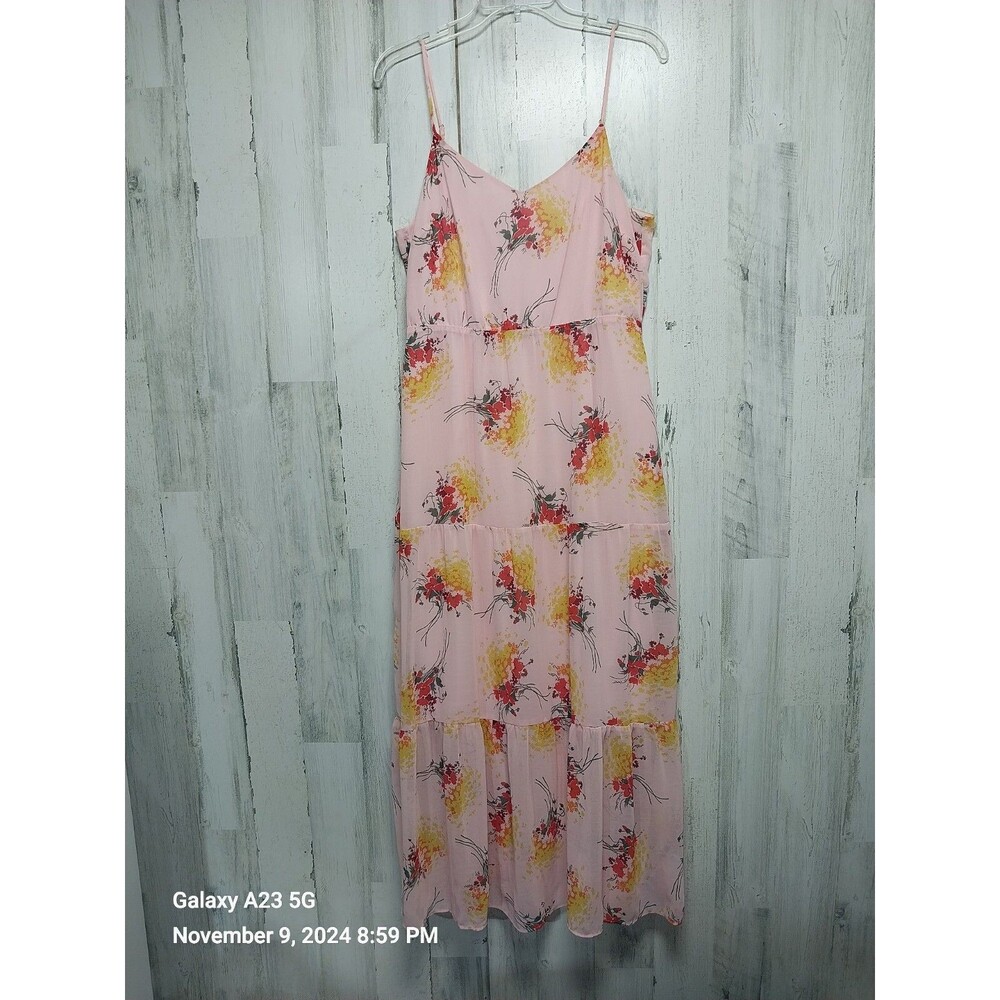 J Crew Mercantile Pink Sunburst Floral Tiered Maxi Dress Size 12